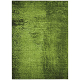 Homeroots 3' X 5' Green Abstract Washable Non Skid Indoor Outdoor Area Rug Green Polyester 562698