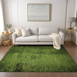 Homeroots 3' X 5' Green Abstract Washable Non Skid Indoor Outdoor Area Rug Green Polyester 562698