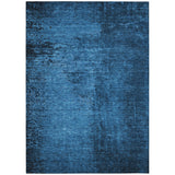 Homeroots 3' X 5' Navy Blue Abstract Washable Non Skid Indoor Outdoor Area Rug Navy Polyester 562707