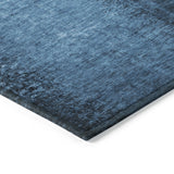 Homeroots 3' X 5' Navy Blue Abstract Washable Non Skid Indoor Outdoor Area Rug Navy Polyester 562707