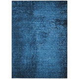 Homeroots 3' X 5' Navy Blue Abstract Washable Non Skid Indoor Outdoor Area Rug Navy Polyester 562707