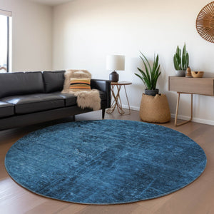 Homeroots 8' Runner Stylish Abstract Washable Non-skid Indoor Outdoor Rug For Kids And Pets - Stain Resistant 8' Round Polyester 562709