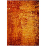 Homeroots 3' X 5' Orange Abstract Washable Non Skid Indoor Outdoor Area Rug Paprika Polyester 562716