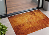 Homeroots 3' X 5' Orange Abstract Washable Non Skid Indoor Outdoor Area Rug Paprika Polyester 562716