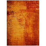 Homeroots 3' X 5' Orange Abstract Washable Non Skid Indoor Outdoor Area Rug Paprika Polyester 562716