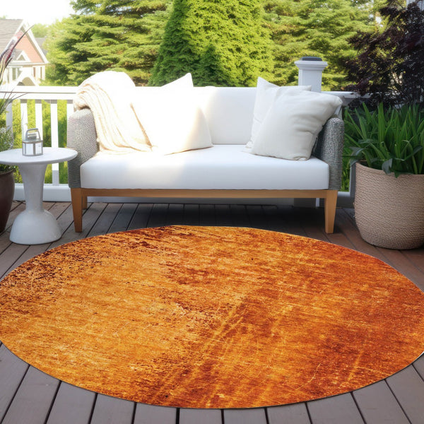 Homeroots 8' Runner Stylish Abstract Washable Non-skid Indoor Outdoor Rug For Kids And Pets - Stain Resistant 8' Round Polyester 562718