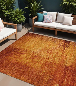 Homeroots 8' Runner Stylish Abstract Washable Non-skid Indoor Outdoor Rug For Kids And Pets - Stain Resistant 8' X 10' Polyester 562719