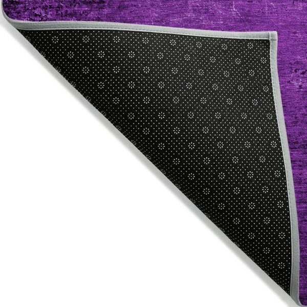 Homeroots 8' Runner Stylish Abstract Washable Non-skid Indoor Outdoor Rug For Kids And Pets - Stain Resistant Purple Polyester 562723