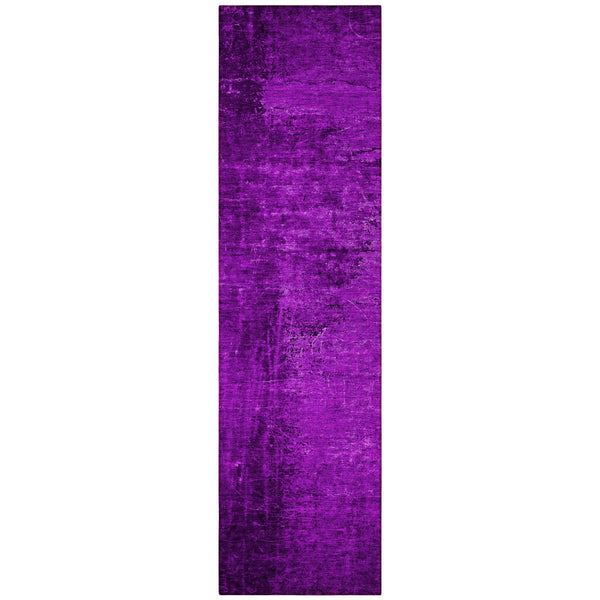 Homeroots 8' Runner Stylish Abstract Washable Non-skid Indoor Outdoor Rug For Kids And Pets - Stain Resistant Purple Polyester 562723