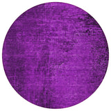 Homeroots 8' Round Purple Round Abstract Washable Non Skid Indoor Outdoor Area Rug Purple Polyester 562727