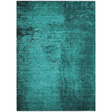 Homeroots 3' X 5' Teal Abstract Washable Non Skid Indoor Outdoor Area Rug Teal Polyester 562734