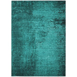 Homeroots 3' X 5' Teal Abstract Washable Non Skid Indoor Outdoor Area Rug Teal Polyester 562734