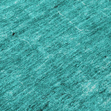 Homeroots 3' X 5' Teal Abstract Washable Non Skid Indoor Outdoor Area Rug Teal Polyester 562734