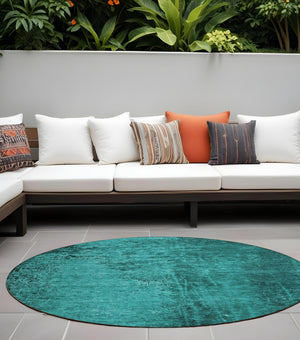 Homeroots 8' Runner Stylish Abstract Washable Non-skid Indoor Outdoor Rug For Kids And Pets - Stain Resistant 8' Round Polyester 562736