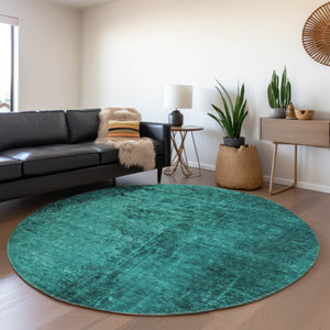 Homeroots 8' Runner Stylish Abstract Washable Non-skid Indoor Outdoor Rug For Kids And Pets - Stain Resistant 8' Round Polyester 562736