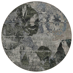 Homeroots 2' Indoor Outdoor Blue Abstract Washable Runner Rug - Stylish, Stain Resistant, And Soft Texture 8' Round Polyester 562754