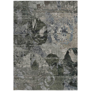Homeroots 2' Indoor Outdoor Blue Abstract Washable Runner Rug - Stylish, Stain Resistant, And Soft Texture 8' X 10' Polyester 562755