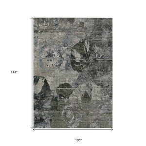 HomeRoots 5' Vibrant Blue Floral Washable Area Rug for Indoor & Outdoor Spaces - Durable, Stylish & Easy Care 9' X 12' 562756