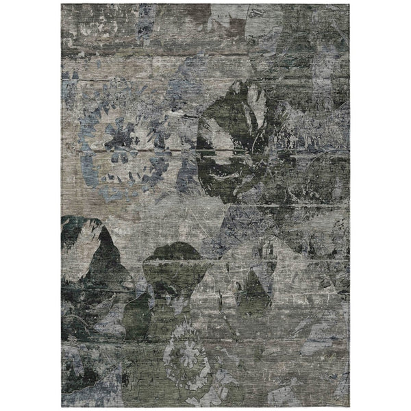 HomeRoots 5' Vibrant Blue Floral Washable Area Rug for Indoor & Outdoor Spaces - Durable, Stylish & Easy Care 9' X 12' 562756