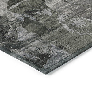 HomeRoots 5' Vibrant Blue Floral Washable Area Rug for Indoor & Outdoor Spaces - Durable, Stylish & Easy Care 9' X 12' 562756