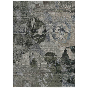 HomeRoots 5' Vibrant Blue Floral Washable Area Rug for Indoor & Outdoor Spaces - Durable, Stylish & Easy Care 9' X 12' 562756