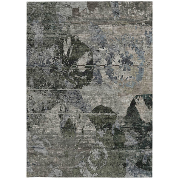 HomeRoots 5' Vibrant Blue Floral Washable Area Rug for Indoor & Outdoor Spaces - Durable, Stylish & Easy Care 9' X 12' 562756