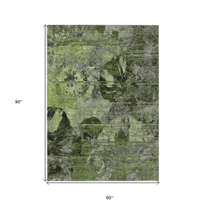 HomeRoots 5' Vibrant Blue Floral Washable Area Rug for Indoor & Outdoor Spaces - Durable, Stylish & Easy Care 5' X 8' 562762