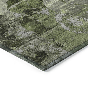 HomeRoots 5' Vibrant Blue Floral Washable Area Rug for Indoor & Outdoor Spaces - Durable, Stylish & Easy Care 5' X 8' 562762