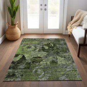 HomeRoots 5' Vibrant Blue Floral Washable Area Rug for Indoor & Outdoor Spaces - Durable, Stylish & Easy Care 5' X 8' 562762