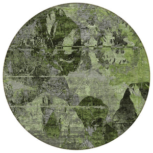 HomeRoots 5' Vibrant Blue Floral Washable Area Rug for Indoor & Outdoor Spaces - Durable, Stylish & Easy Care 8' Round 562763