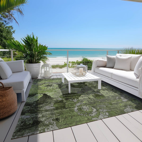 Homeroots 2' Indoor Outdoor Blue Abstract Washable Runner Rug - Stylish, Stain Resistant, And Soft Texture 9' X 12' Polyester 562765