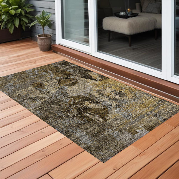 Homeroots 2' Indoor Outdoor Blue Abstract Washable Runner Rug - Stylish, Stain Resistant, And Soft Texture 3' X 5' Polyester 562770