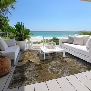 Homeroots 2' Indoor Outdoor Blue Abstract Washable Runner Rug - Stylish, Stain Resistant, And Soft Texture 3' X 5' Polyester 562770