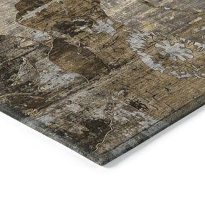 HomeRoots 5' Vibrant Blue Floral Washable Area Rug for Indoor & Outdoor Spaces - Durable, Stylish & Easy Care 8' X 10' 562773