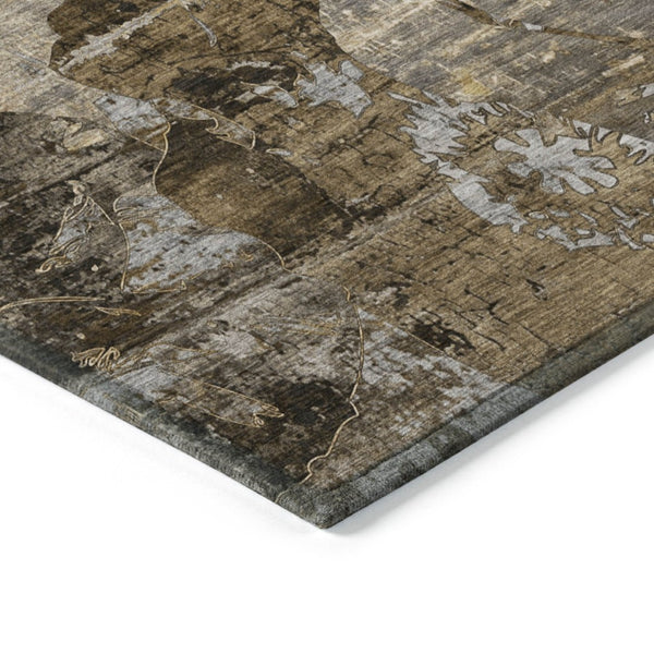 HomeRoots 5' Vibrant Blue Floral Washable Area Rug for Indoor & Outdoor Spaces - Durable, Stylish & Easy Care 8' X 10' 562773
