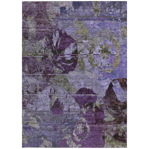 HomeRoots 5' Vibrant Blue Floral Washable Area Rug for Indoor & Outdoor Spaces - Durable, Stylish & Easy Care 8' X 10' 562782