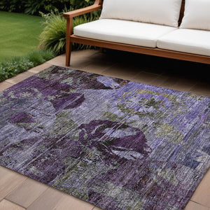 HomeRoots 5' Vibrant Blue Floral Washable Area Rug for Indoor & Outdoor Spaces - Durable, Stylish & Easy Care 8' X 10' 562782