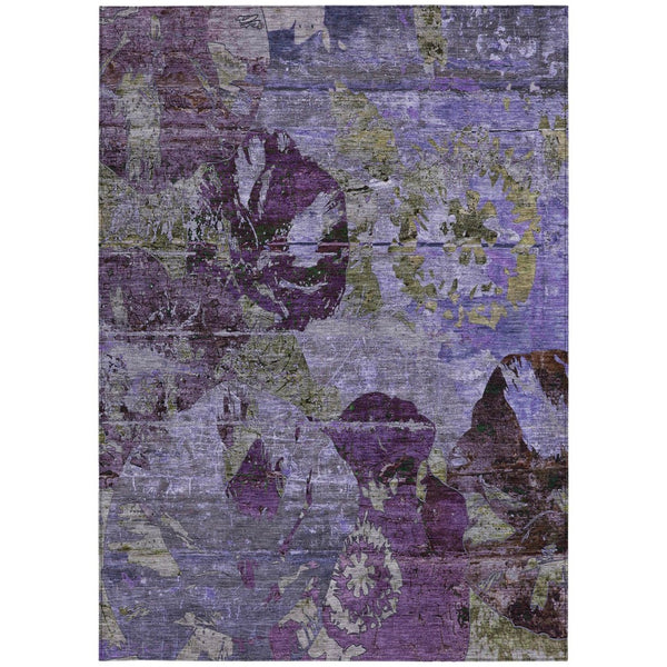 HomeRoots 5' Vibrant Blue Floral Washable Area Rug for Indoor & Outdoor Spaces - Durable, Stylish & Easy Care 8' X 10' 562782