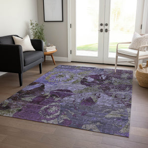 HomeRoots 5' Vibrant Blue Floral Washable Area Rug for Indoor & Outdoor Spaces - Durable, Stylish & Easy Care 8' X 10' 562782