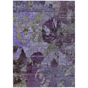 HomeRoots 5' Vibrant Blue Floral Washable Area Rug for Indoor & Outdoor Spaces - Durable, Stylish & Easy Care 9' X 12' 562783