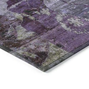 HomeRoots 5' Vibrant Blue Floral Washable Area Rug for Indoor & Outdoor Spaces - Durable, Stylish & Easy Care 9' X 12' 562783