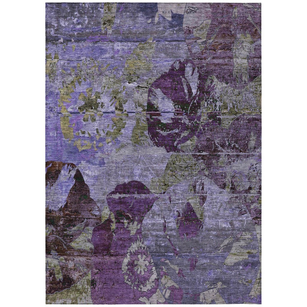 HomeRoots 5' Vibrant Blue Floral Washable Area Rug for Indoor & Outdoor Spaces - Durable, Stylish & Easy Care 10' X 14' 562784