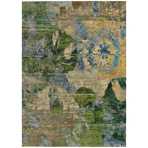 HomeRoots 5' Vibrant Blue Floral Washable Area Rug for Indoor & Outdoor Spaces - Durable, Stylish & Easy Care 9' X 12' 562792