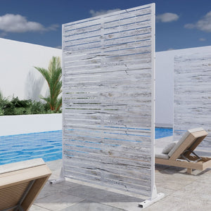 HomeRoots 72" White Steel Three-Panel Room Divider - Modern, Lightweight Privacy Screen for Any Space 562812