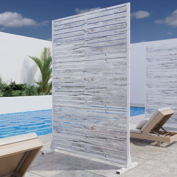 HomeRoots 72" White Steel Three-Panel Room Divider - Modern, Lightweight Privacy Screen for Any Space 562812