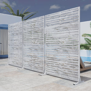 HomeRoots 72" White Steel Three-Panel Room Divider - Modern, Lightweight Privacy Screen for Any Space 562812