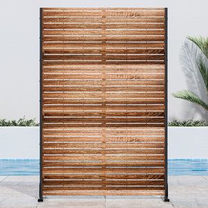 HomeRoots 72" Natural Steel Three-Panel Room Divider - Versatile Folding Screen for Style, Privacy & Light Flow 562813