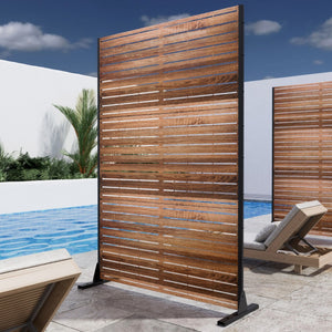 HomeRoots 72" Natural Steel Three-Panel Room Divider - Versatile Folding Screen for Style, Privacy & Light Flow 562813