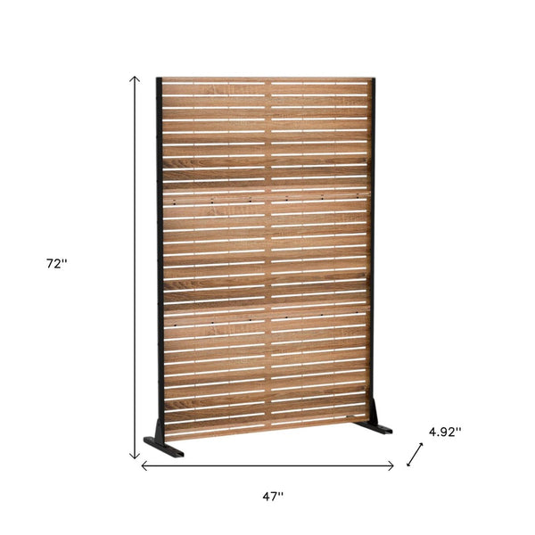 HomeRoots 72" Natural Steel Three-Panel Room Divider - Versatile Folding Screen for Style, Privacy & Light Flow 562813