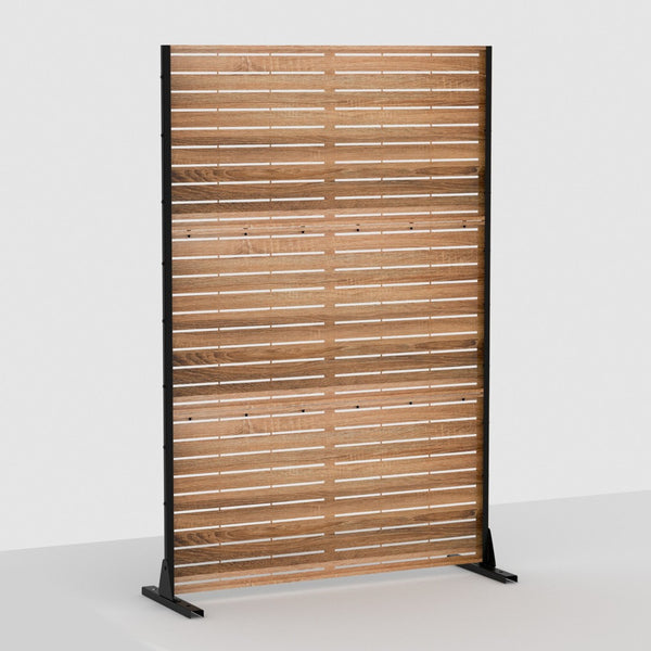 HomeRoots 72" Natural Steel Three-Panel Room Divider - Versatile Folding Screen for Style, Privacy & Light Flow 562813